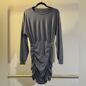 #16 Grey Ruched Dolman Sleeve Dress